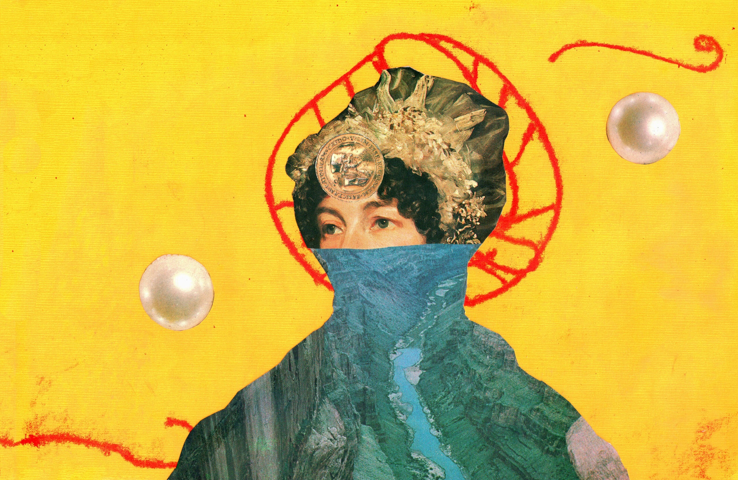 Paper collage illustration visual works
