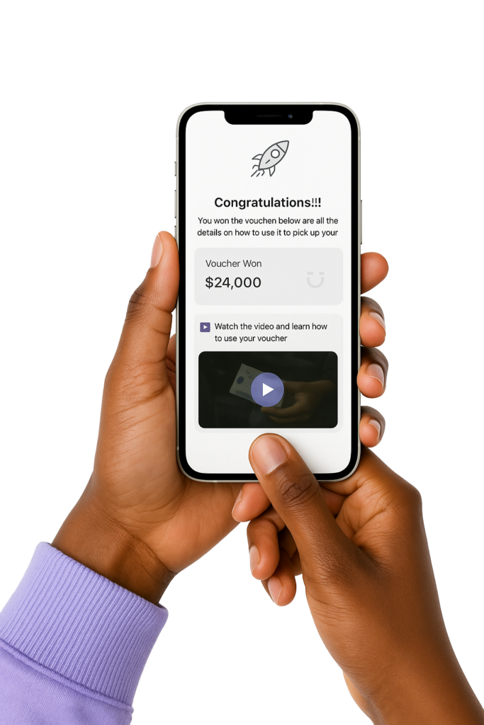 A person using the savings club app